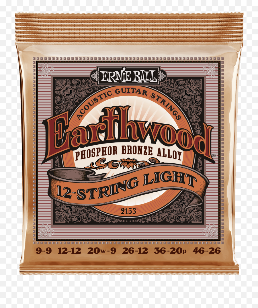 Ernie Ball 2153 Earthwood 12 - String Light Phosphor Bronze Acoustic Guitar Strings Ernie Ball Strings Acoustic Png,String Light Png