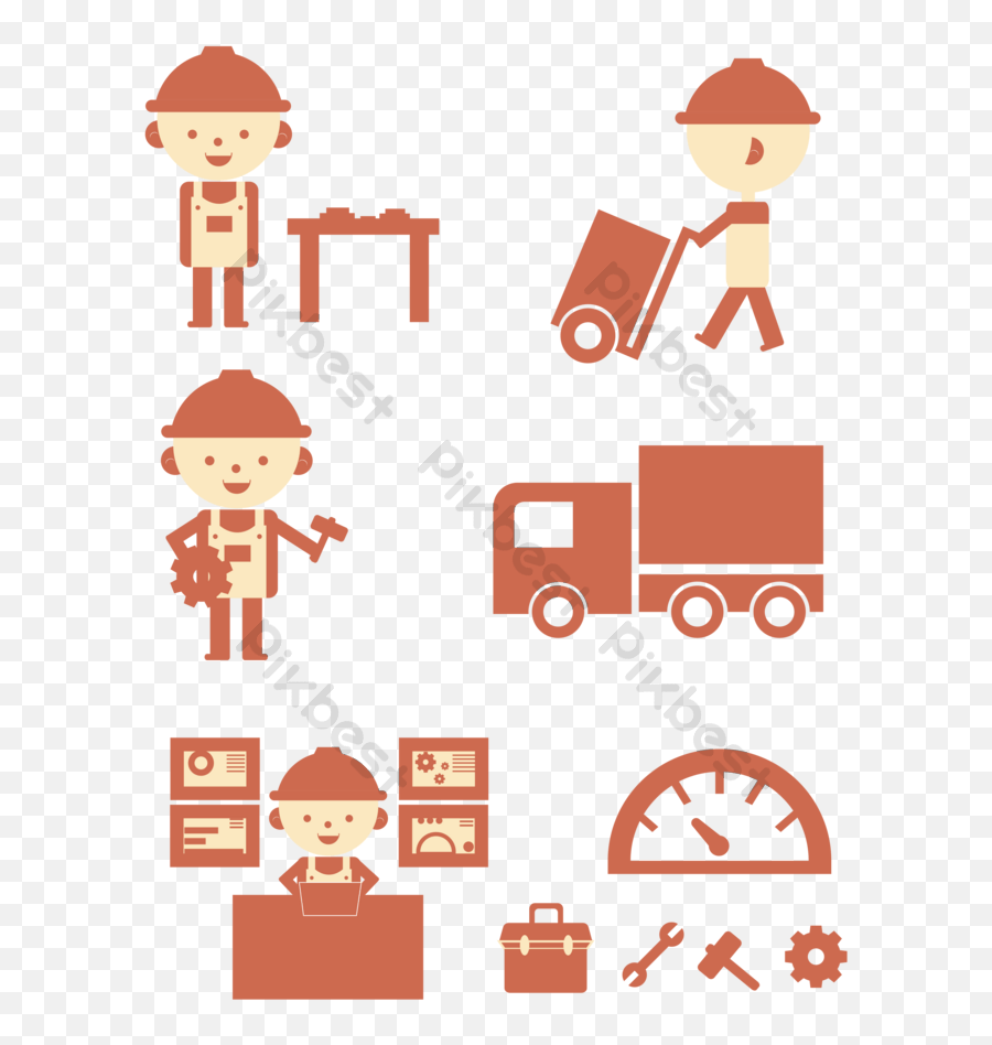 Industrial Work Icon Set Png Images Ai Free Download - Pikbest Package Delivery,Working Icon Vector