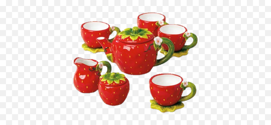 Download Strawberry Tea Set Png Image - Strawberry Tea Set,Tea Set Png