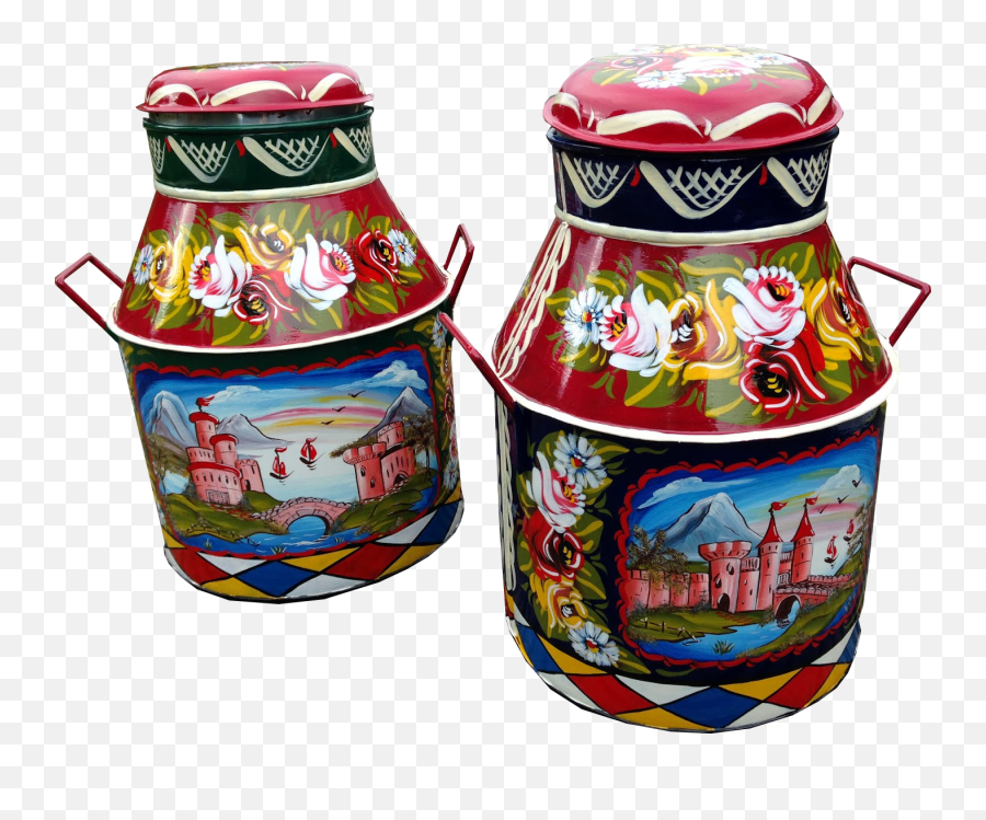 Painted Milk Churns Transparent Image Free Png Images - Gypsy Painted Milk Churn,Baseball Cap Transparent Background