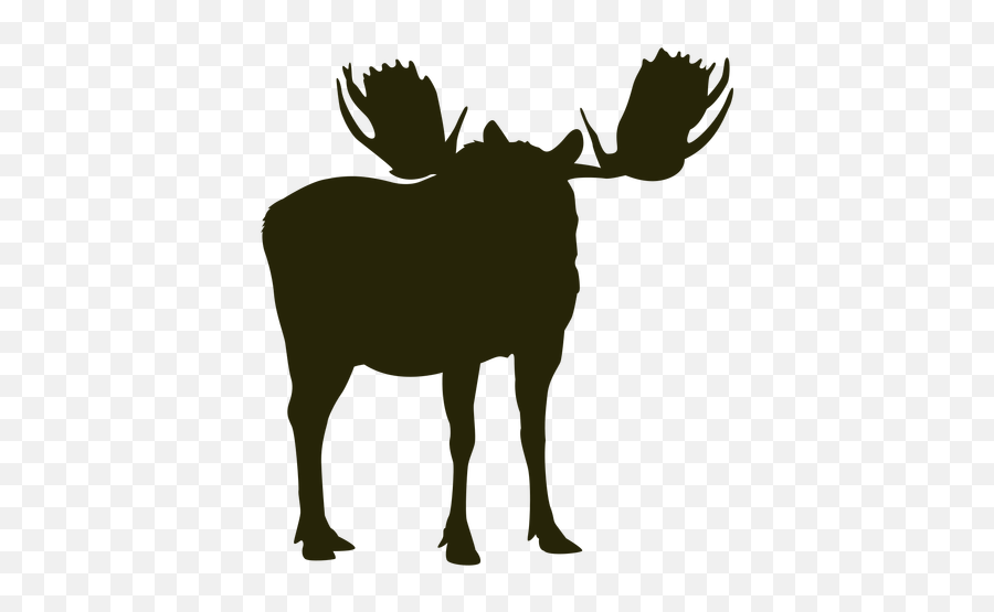 Hunting Moose Right Facing Standing Calm - Transparent Png Caribou,Moose Silhouette Png