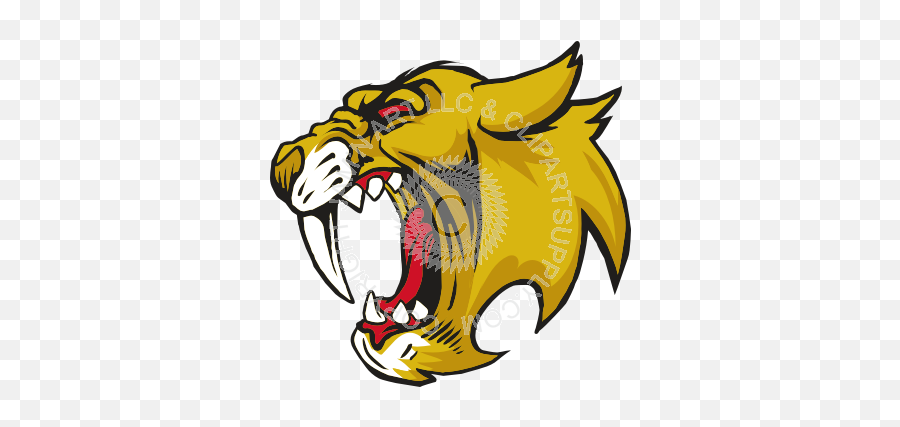 Mean Sabertooth Tiger Head Facing Left - Saber Tooth Tiger Sabertooth Head Png,Sabertooth Logo