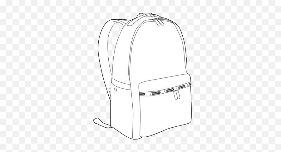 Download Clipart Transparent Bookbag Drawing Outline - Backpack White Outline Png,Backpack Clipart Png