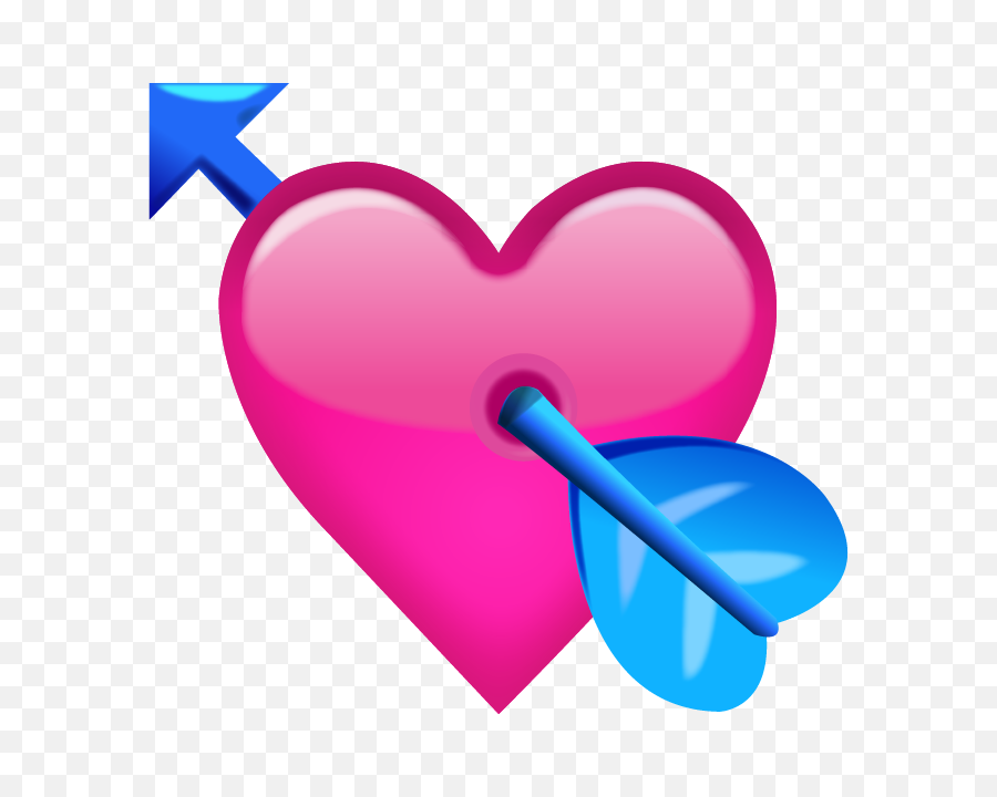 Pink Heart With Arrow Emoji - Heart With Arrow Emoji Png,Love Arrow Png