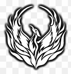 Drawing Phoenix Logo Transparent Png - White