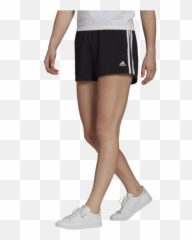 Adidas Womens 3 Stripe Woven Short 5in - Sports Shorts Long png