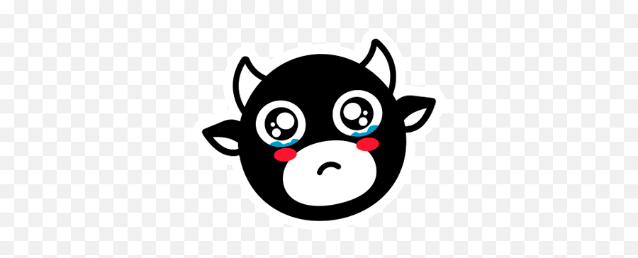 Black Cow Sticker - Black Cow Red Cheeks Discover U0026 Share Gifs Dot Png,Cow Head Icon