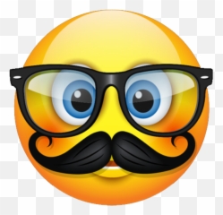 Download Everyday Emojis - With Moustache And Glasses Hipster png