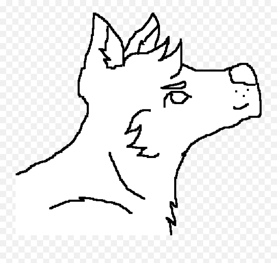 Pixilart - Wolf Head Base By Lilcatlover55 Illustration Png,Wolf Head Png
