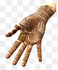 India Traditional Mehndi Designs - Full Hand Simple png