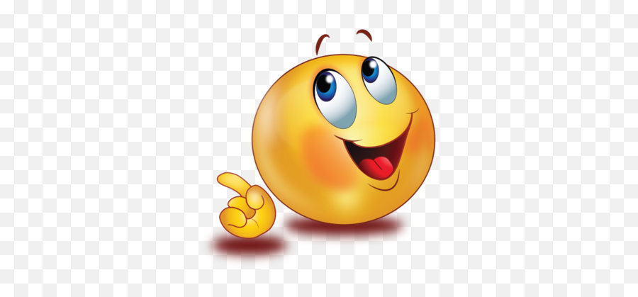 Happy Face Finger Pointing Emoji - Thinking Emoji Png,Excited Emoji Transparent