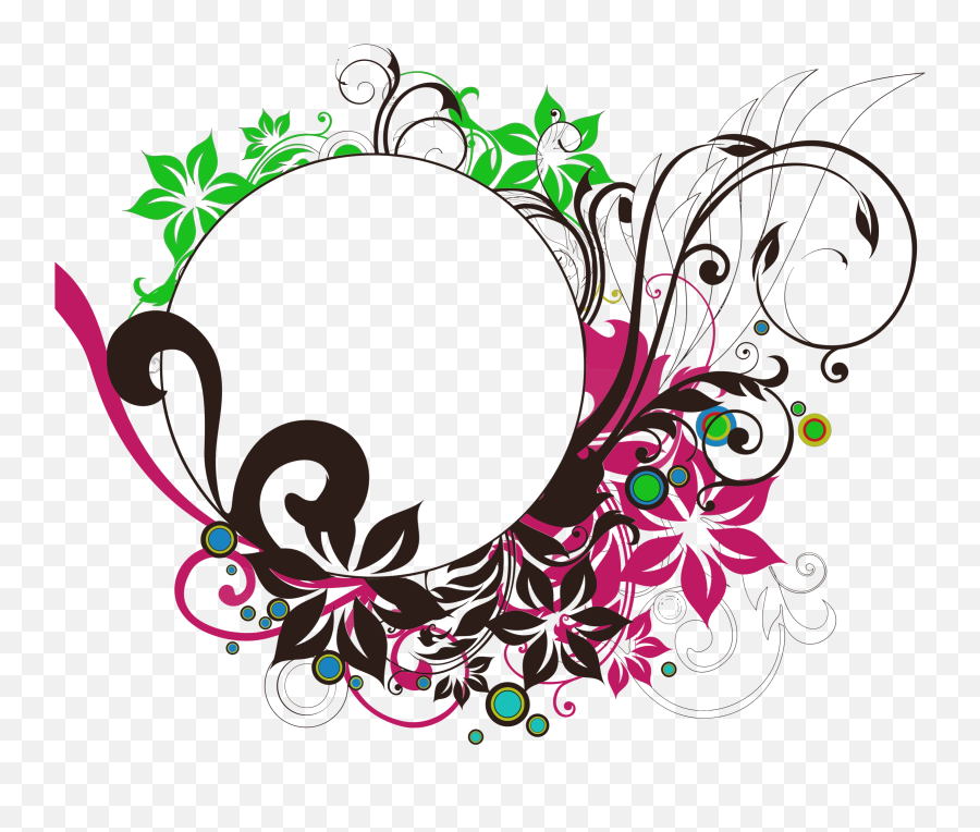 Floral Round Frame Png Photo - Circle Flower Frame Png,Floral Circle Png