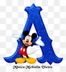 Alfabeto - Blue Mickey Mouse Glitter Letter S png