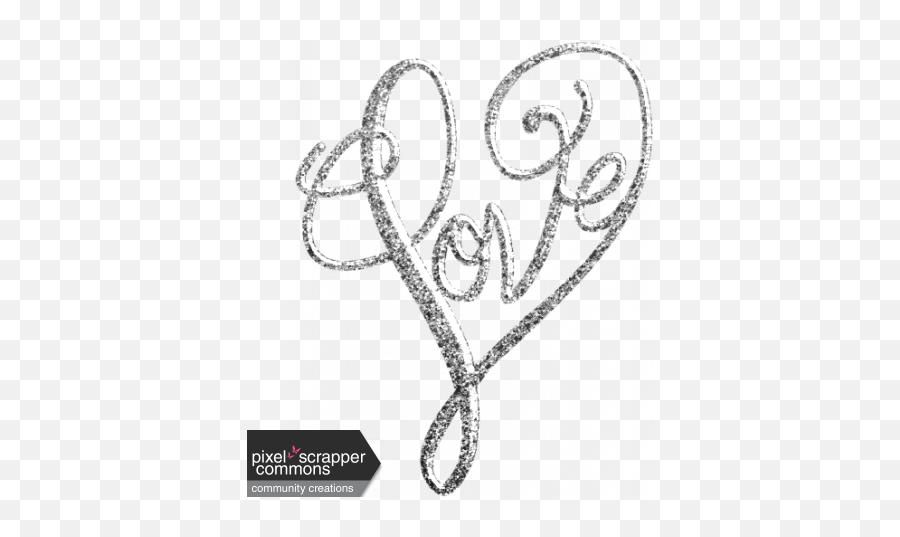 Word Art - Love Silver Glitter Graphic By Kayl Turesson Art With Silver Glitter Png,Silver Heart Png
