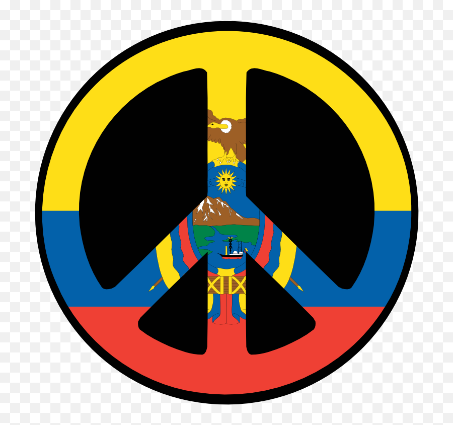 Ecuador Peace Symbol Flag 4 Scallywag - Symbols Of Ecuador Png,Ecuador Flag Png
