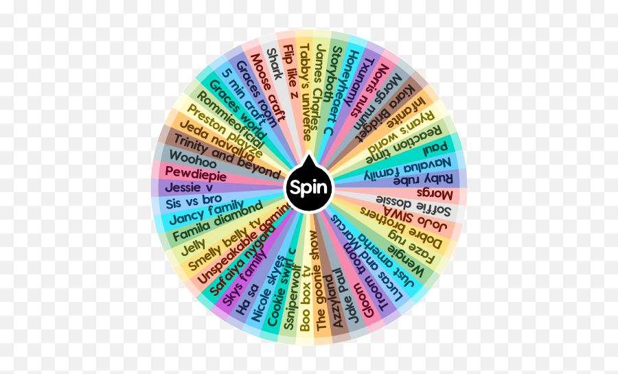 Youtubers To Watch When Bored Spin The Wheel App - Dot Png,Faze Rug Logo