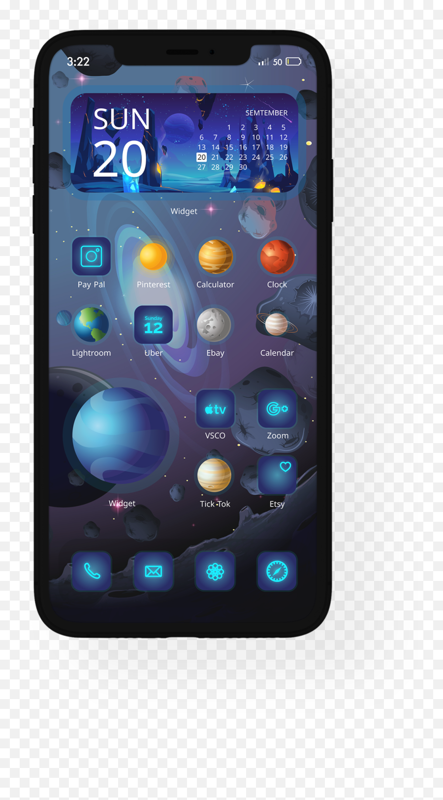 Pin - Ios 14 Space Theme Png,Iphone 6 Moon Icon