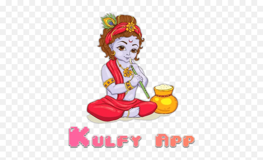 Lord Krishna Sticker - Krishna Gods Kulfy Childhood Krishna Png,Krishna Icon