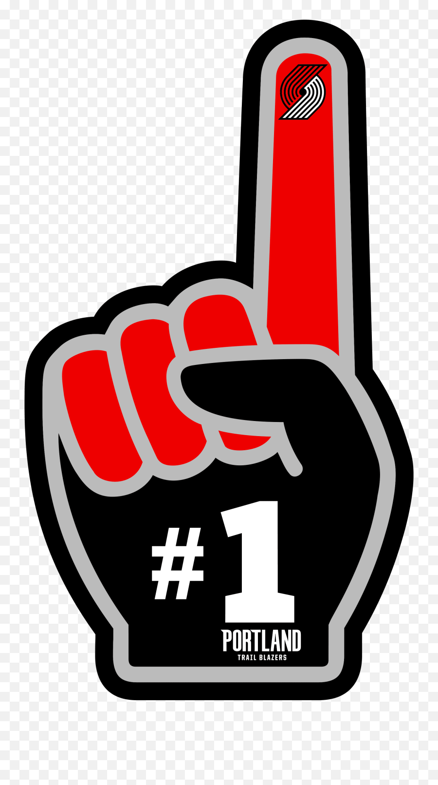 Nba Logo Portland Trail Blazers Svg - Number 1 Foam Hand Png,Basketball Icon Vector