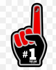 Nba Logo Portland Trail Blazers Svg - Number 1 Foam Hand png