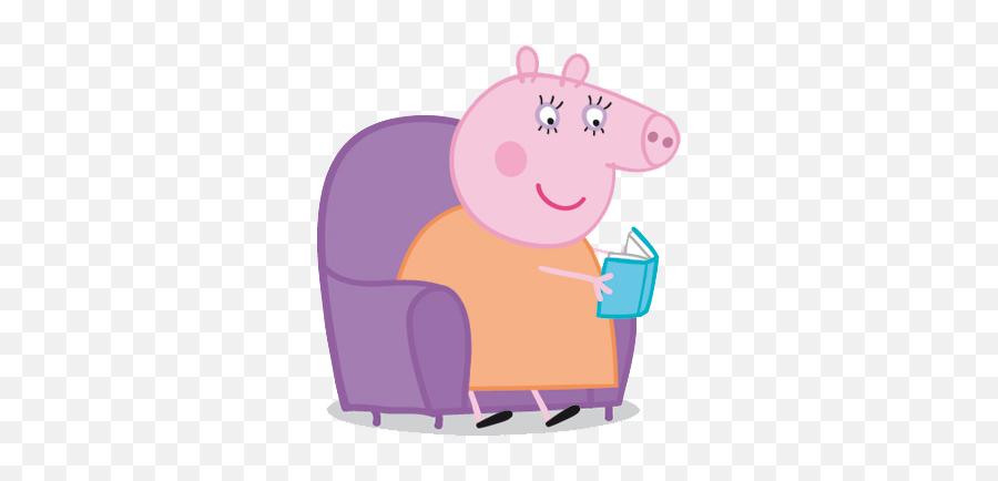 Cartoon Characters Peppa Pig Pngu0027s - Peppa Reading A Book,Peppa Pig Png  - free transparent png images 