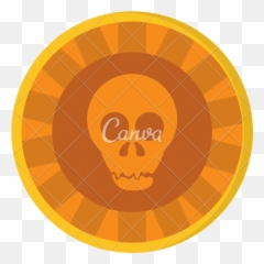 Aztec Gold Coin Skull Icon - Canva png