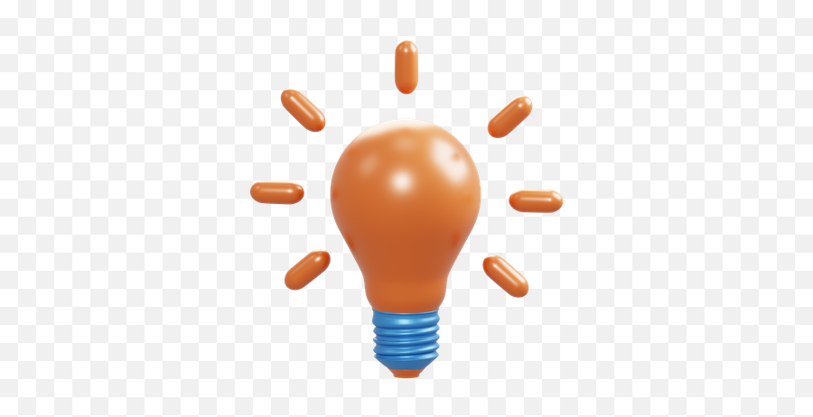 Light Bulb 3d Illustrations Designs Images Vectors Hd Png Orange Icon