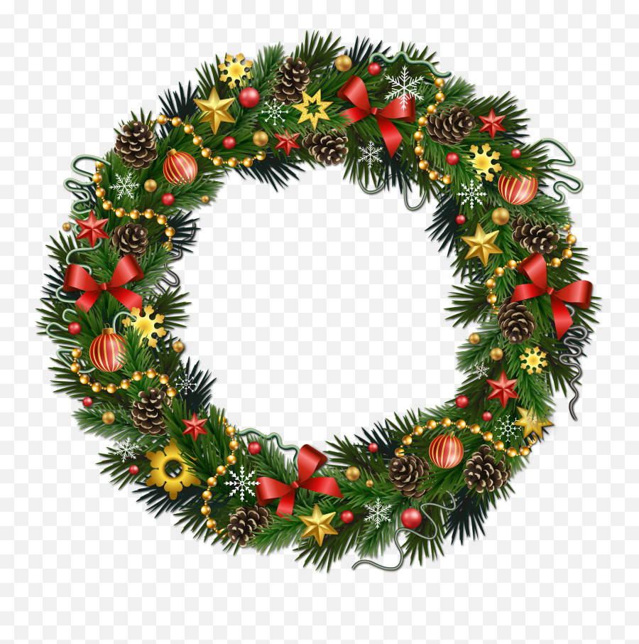 Christmas Wreath Clipart Png - Cartoon Png Transparent Background Christmas Wreath,Christmas Reef Png