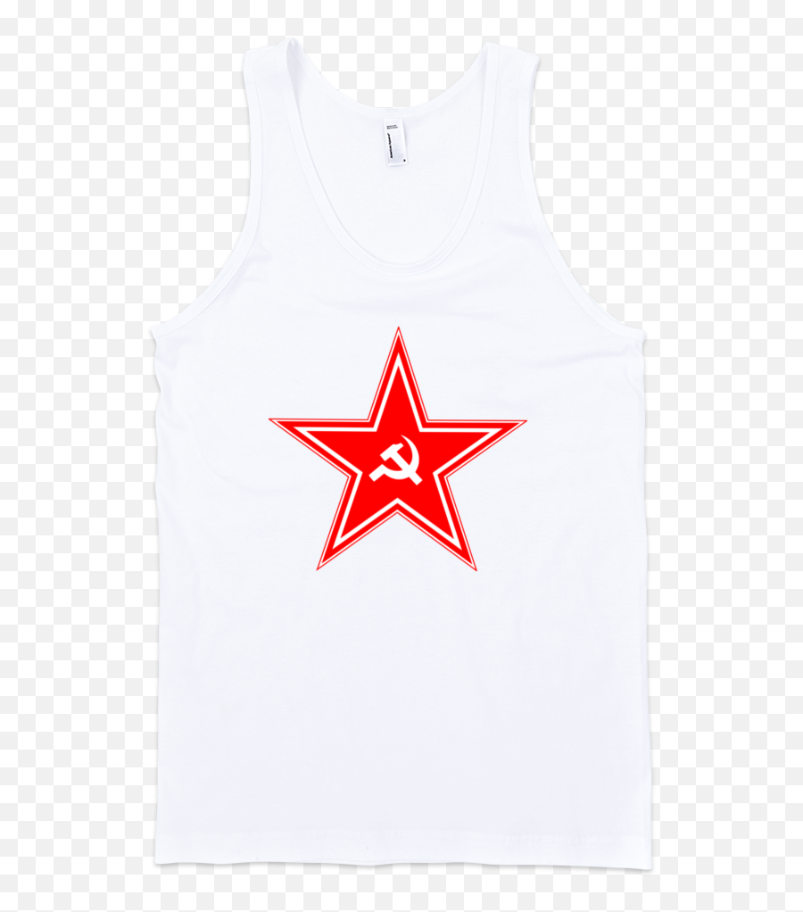 Red Star Fine Jersey Tank Top Unisex - White Top Front Transparent Background Png,Red Star Logo