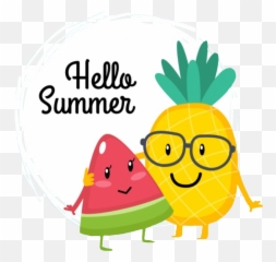 Ppcp38 Pineapple Pizza Clipart Png Pack 4693 - Summer Watermelon Clip Art,Pineapple Clipart Png