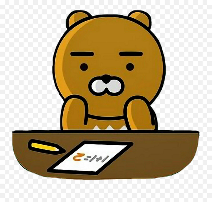 Bear Kakaofriends Kakao Cute Kawaii Bts - Kakao Friends Ryan Cute Png,Kakao Png