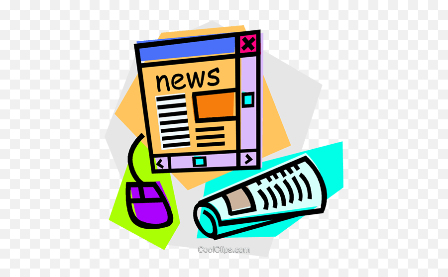 Internet News Concept Royalty Free Vector Clip Art - Newsletter Clip Art Png,Newspaper Clipart Png