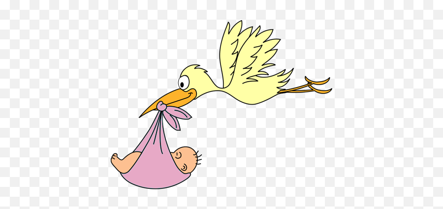 Download Baby Girl Stork Png Image - Newborn Baby Cartoon Png,Stork Png