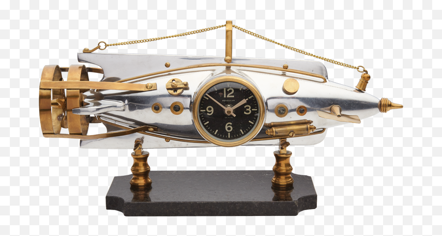 Table Clock Aluminum - Antique Industrial French Clock Png,Clocks Png