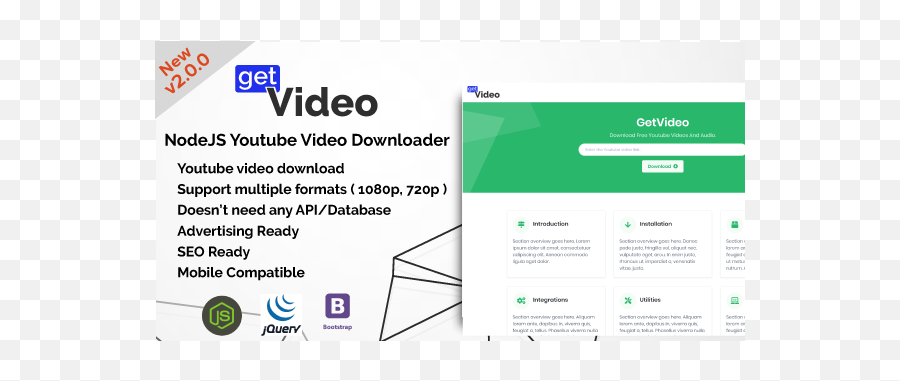 Getvideo - Nodejs Youtube Video Downloader Bootstrap Png,Youtube Video Png