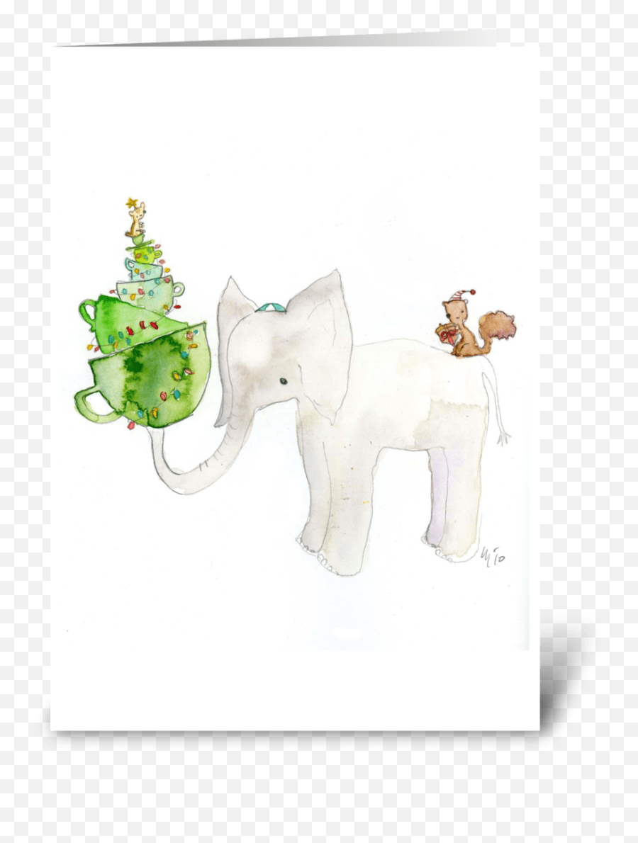 White Elephant Holiday Card - Cartoon Png,White Elephant Png