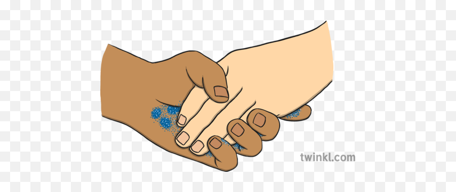 Glitter Hand Shake Illustration - Twinkl Hand Png,Hand Shake Png