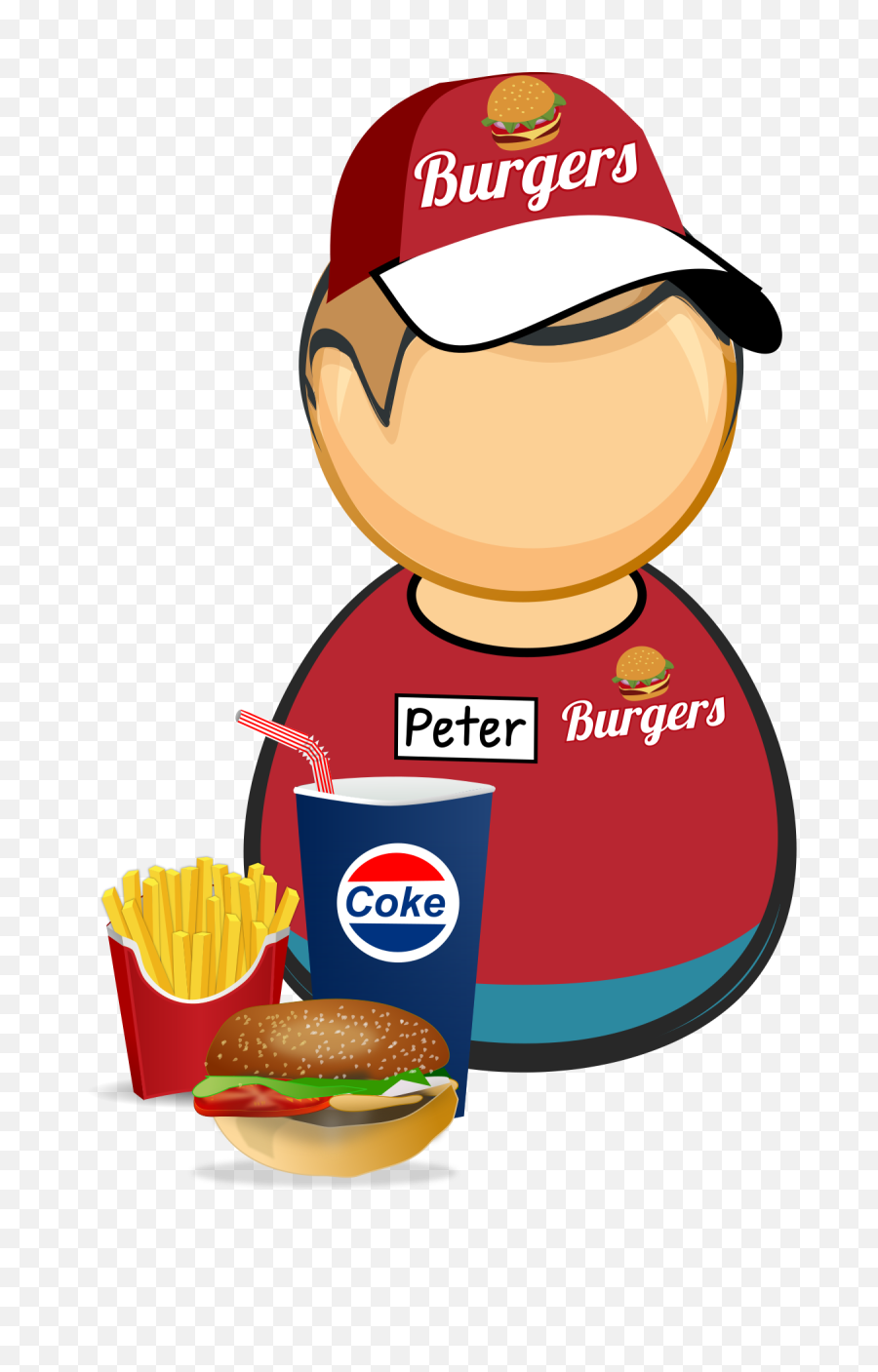 Burger Coke Cola Comic - Free Vector Graphic On Pixabay Fast Food Worker Png,Burgers Png