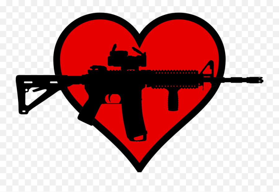 Valentineu0027s Day U2014 Kathryn Camilli Painter - Ar 15 With Scope Png,Gun Silhouette Png