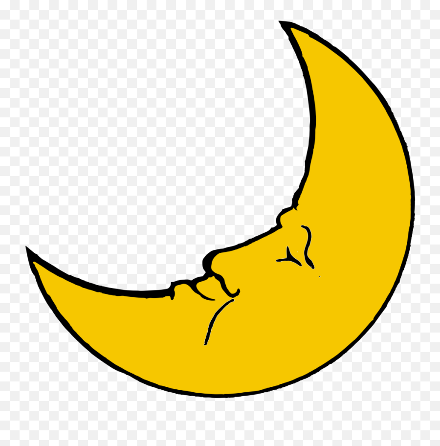 Download Clipart Of Moon Thehun And Banana - Crescent Moon Crescent Moon Cartoon Png,Moon Clipart Transparent Background