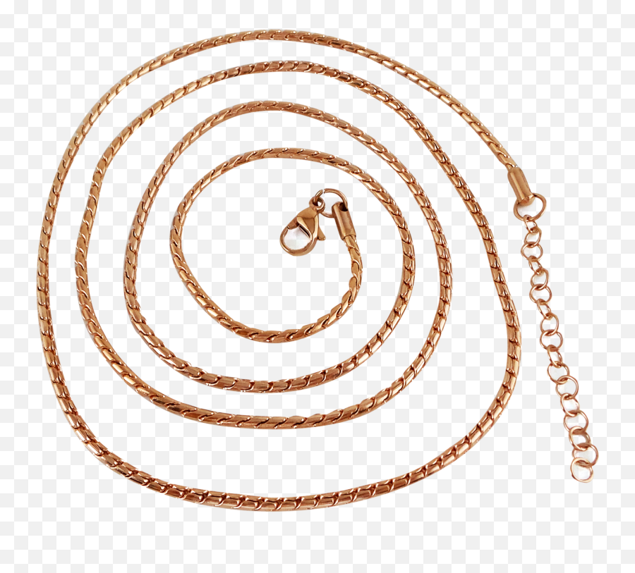 Stainless Steel Rose Gold Plated Snake Ball Chain 80cm - Solid Png,Ball And Chain Png
