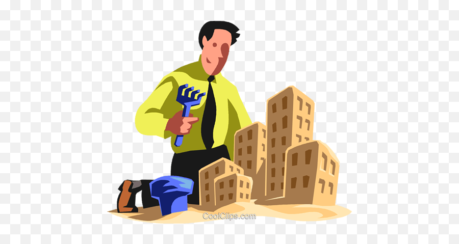 Businessman Building A Sand Castle Royalty Free Vector Clip - Illustration Png,Sandcastle Png