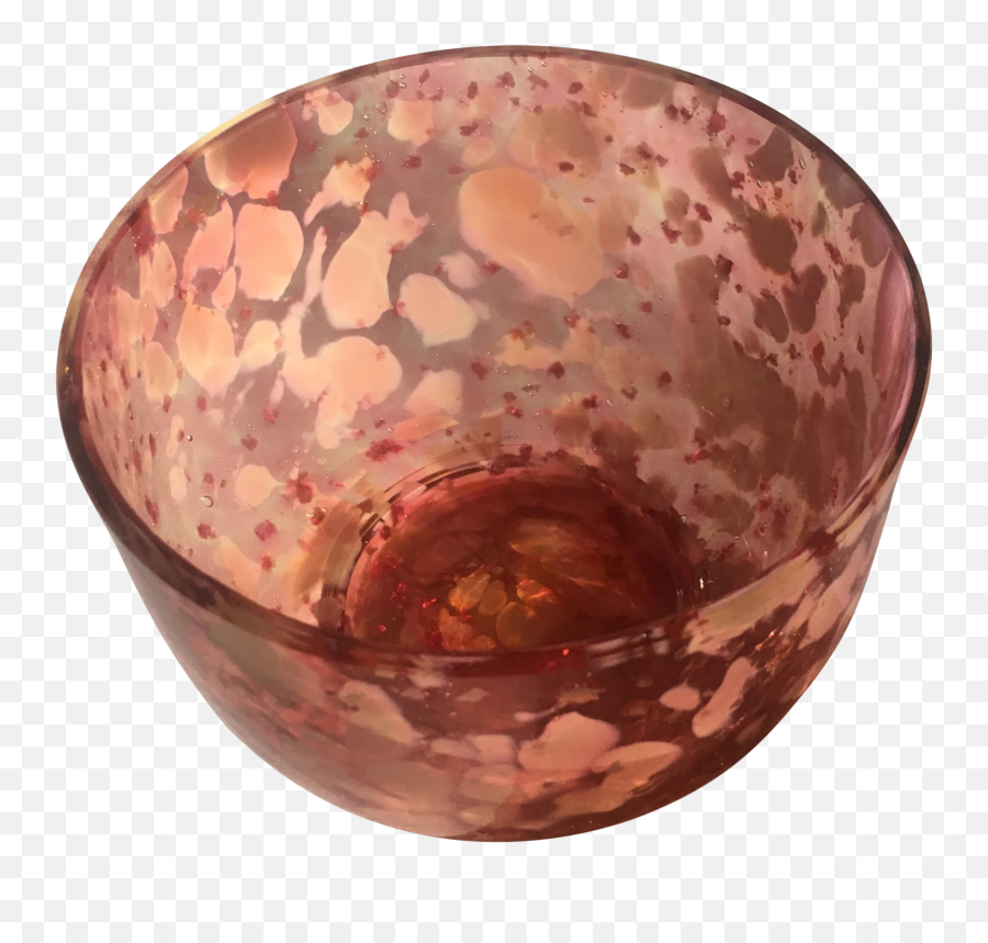 Italian Mid - Century Modern Pink Murano Art Glass Bowl With Gold Flakes Punch Bowl Png,Gold Flakes Png