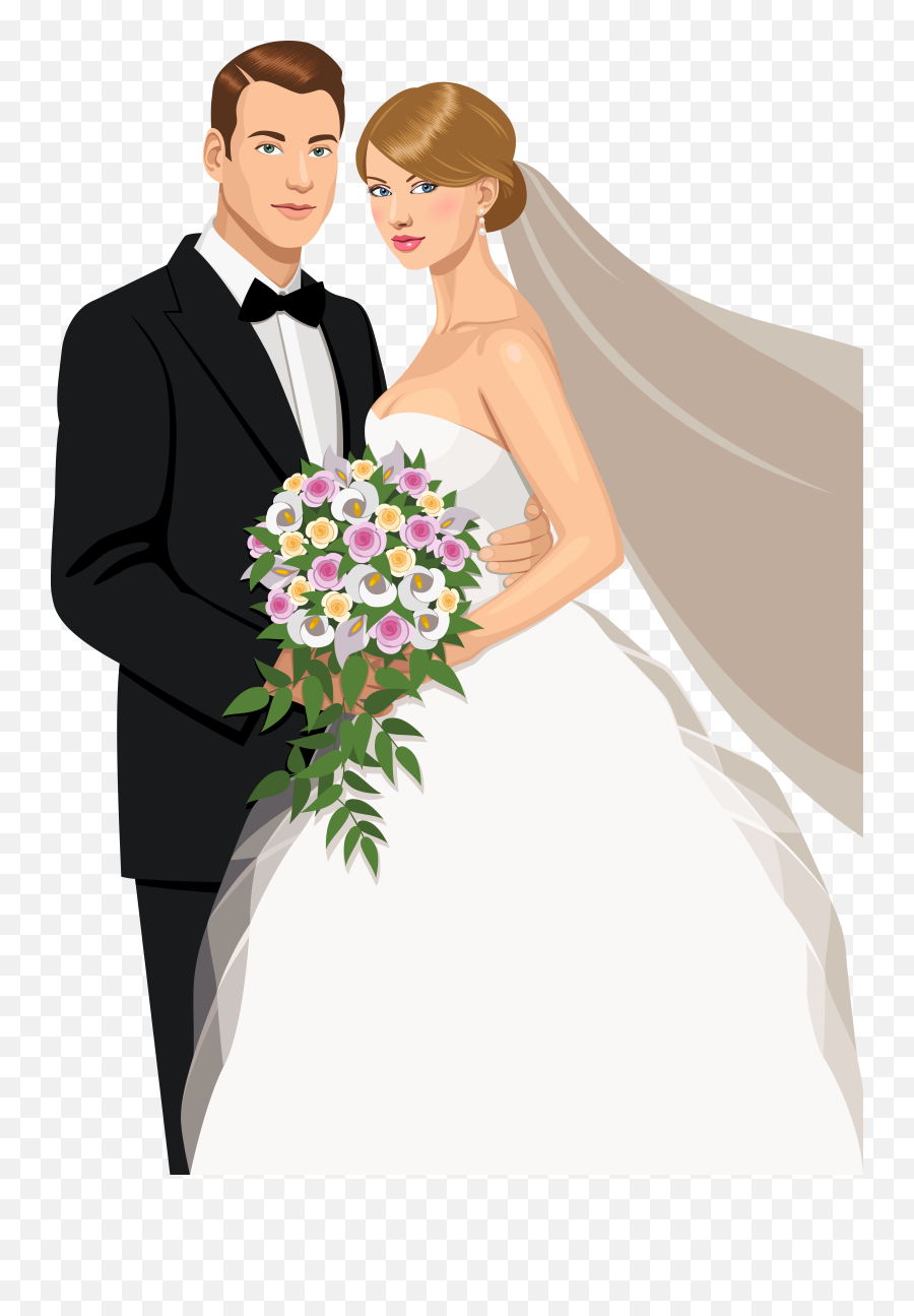 Bride Clipart Wedding Illustration - Bride And Groom Vector Png,Bride Png