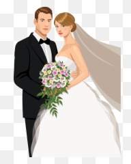 Bride Clipart Wedding Illustration - And Groom Vector Png