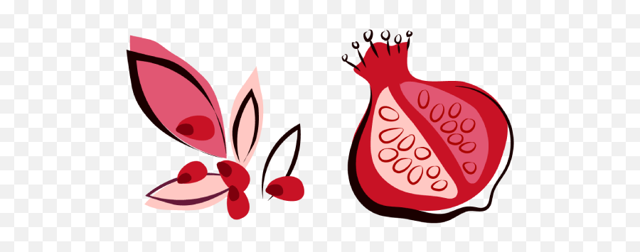 Hand - Drawn Pomegranate In 2020 Pomegranate Red Fresh Png,Cursor Hand Png