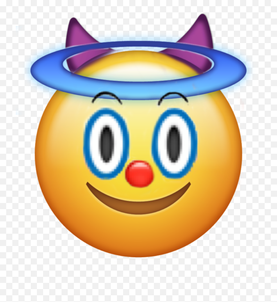 Clown Devil Angel Emoji Sticker - Iphone Devil And Angel Emoji Png,Clown Emoji Transparent