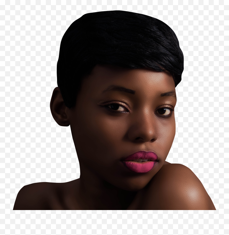 Beautiful Black Woman With Glossy - Black Woman Face Png,Women Face Png