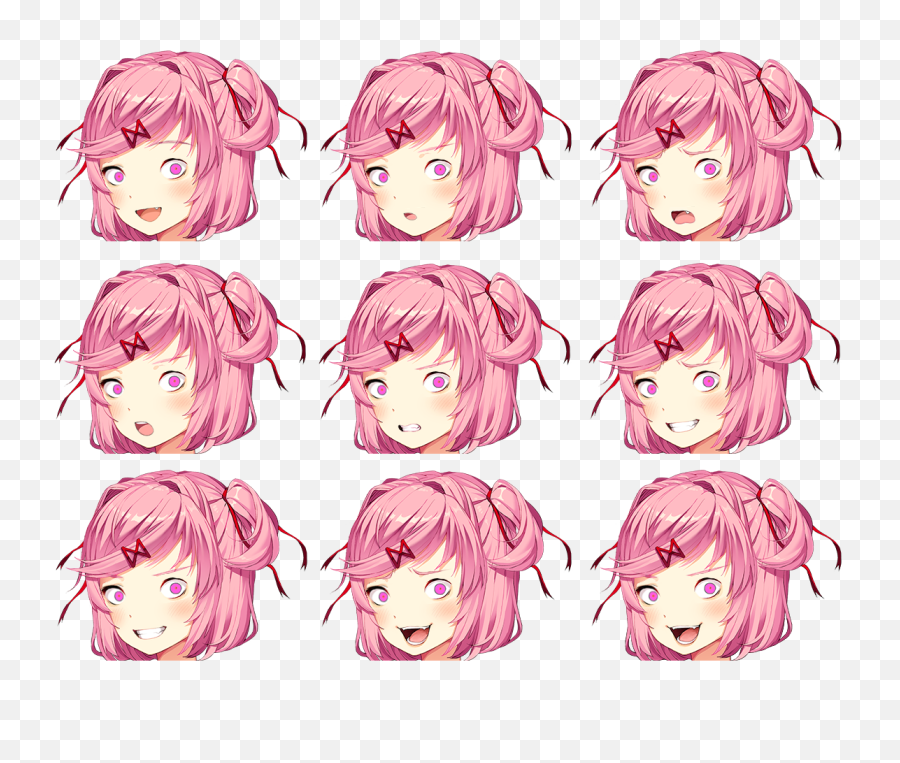 Download Hd Ddlc - Doki Doki Literature Club Natsuki Sprite Natsuki Head Sprites Png,Doki Doki Literature Club Logo Png