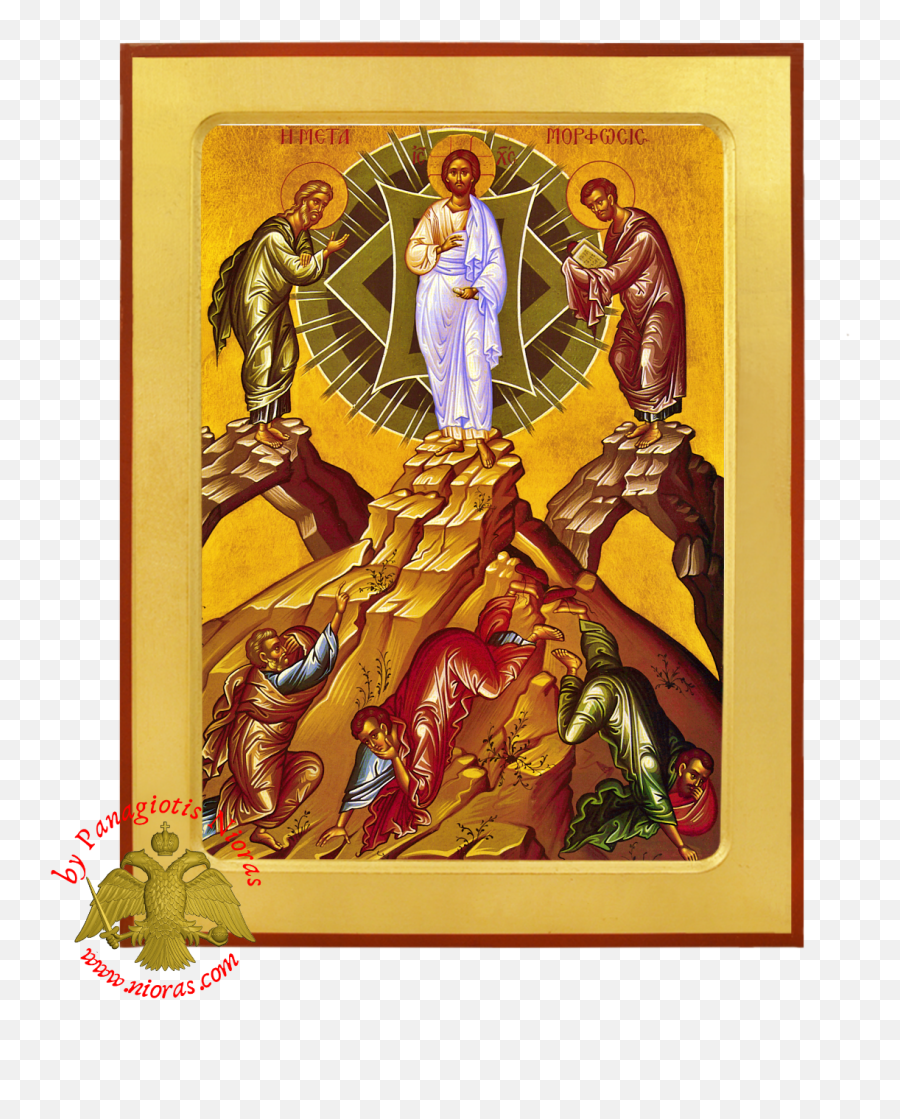 Icono Ortodoxo Montado Transfiguración De Cristo Ikone Verklärung Christi Tabor Ebay - Picture Frame Png,Deesis Icon